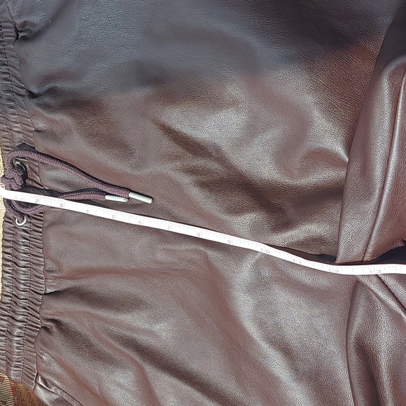 Avec Les Filles Faux Leather Joggers Brown Size Medium - Picture 6 of 9